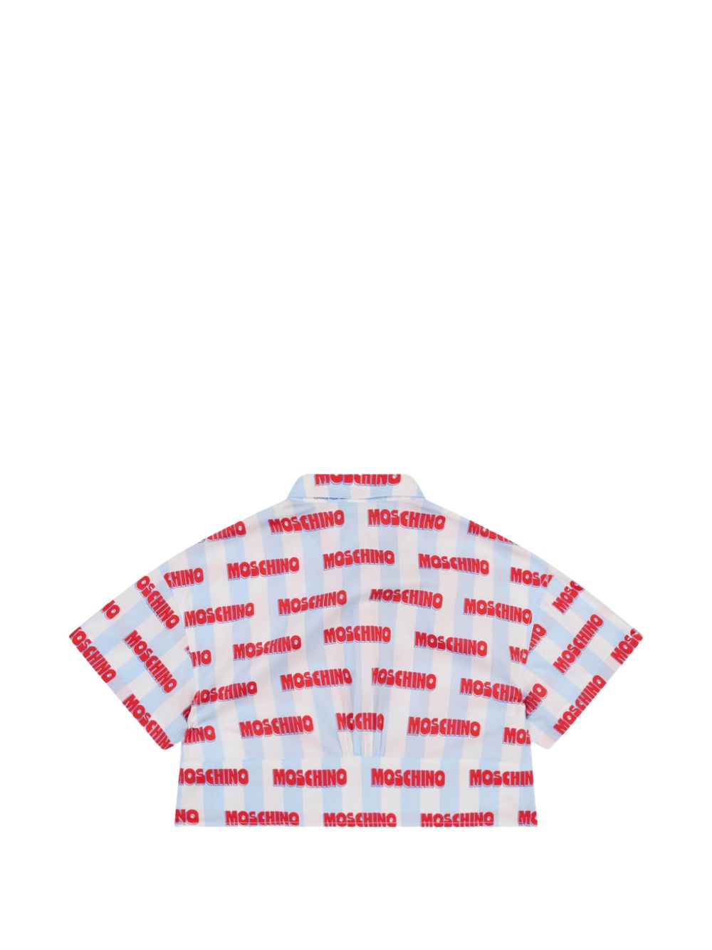 Body-camicia a righe con logo all-over HAC021LLB60 83678 MOSCHINO KIDS
