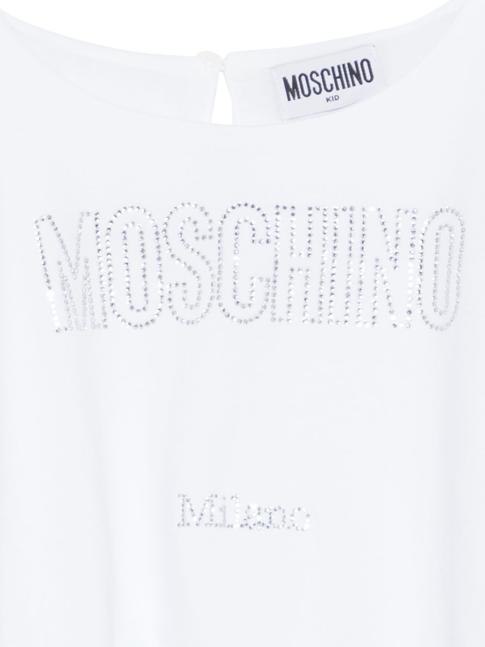 T-shirt con logo ricamato HAM04BLBA10 10101 MOSCHINO KIDS