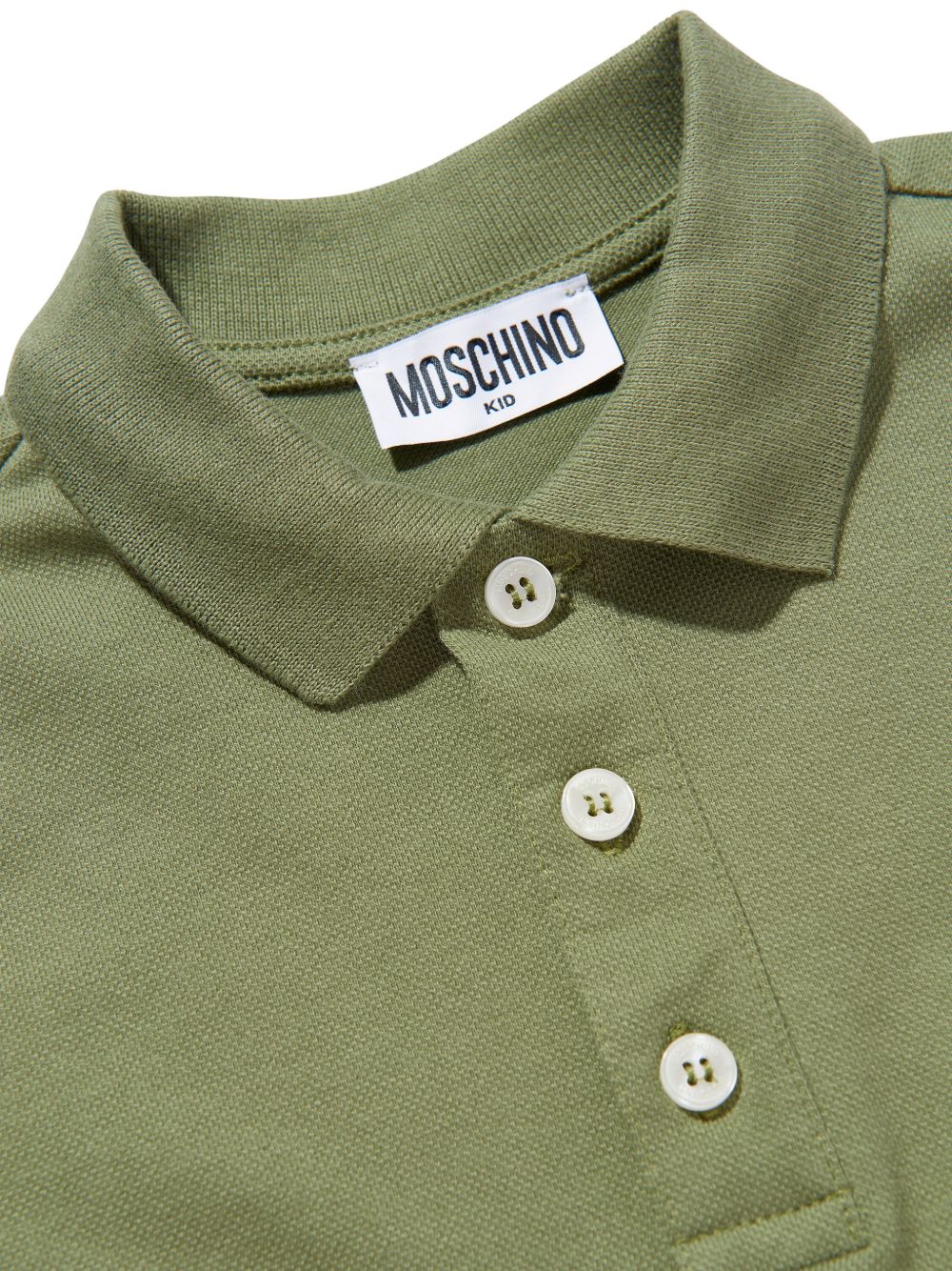 Polo in pique con logo HSM03YLFA09 30037 MOSCHINO KIDS