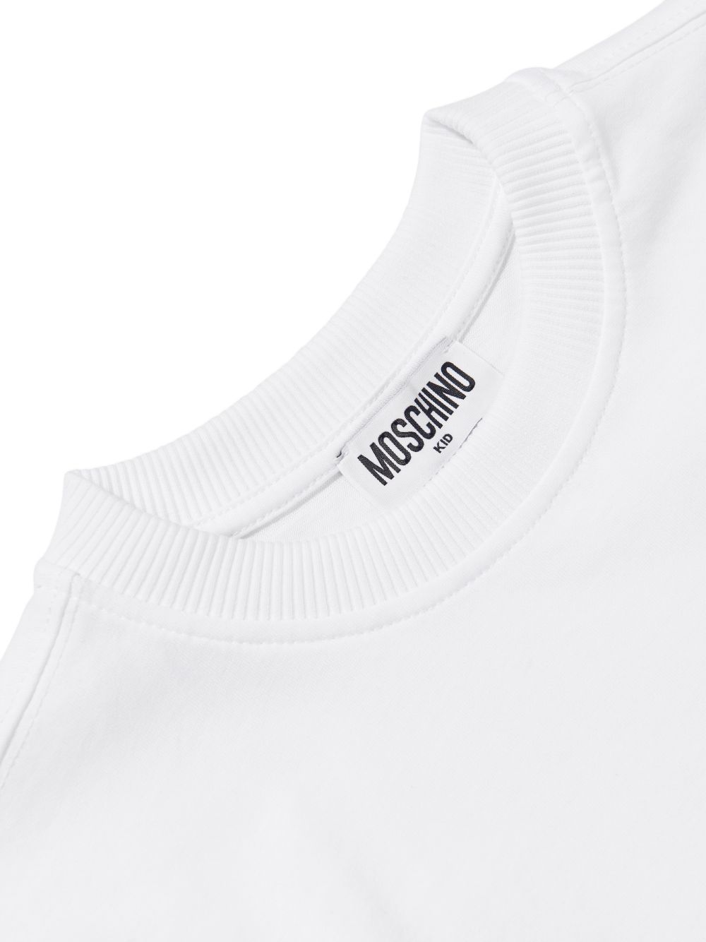 T-shirt girocollo in cotone HUM05MLAA01 10101 MOSCHINO KIDS