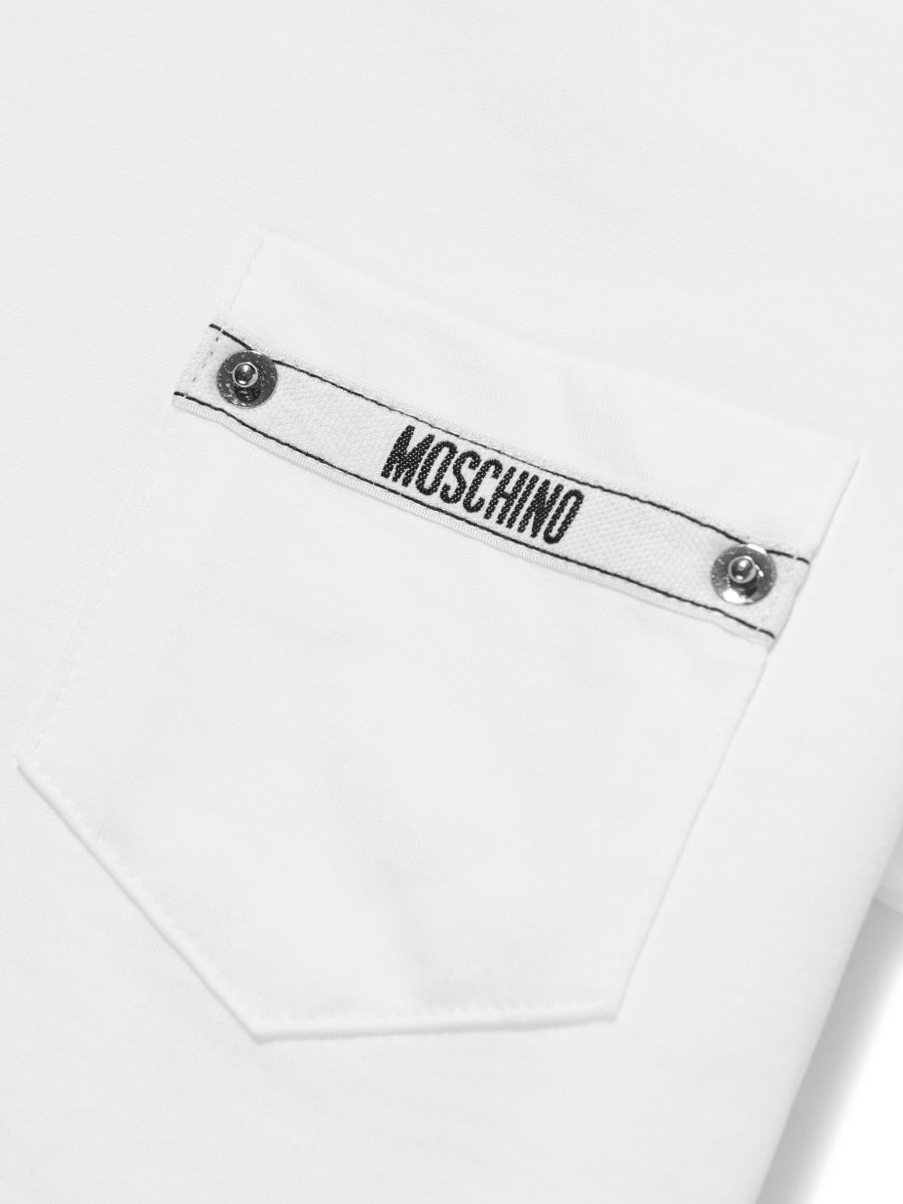 T-shirt girocollo in cotone HUM05MLAA01 10101 MOSCHINO KIDS