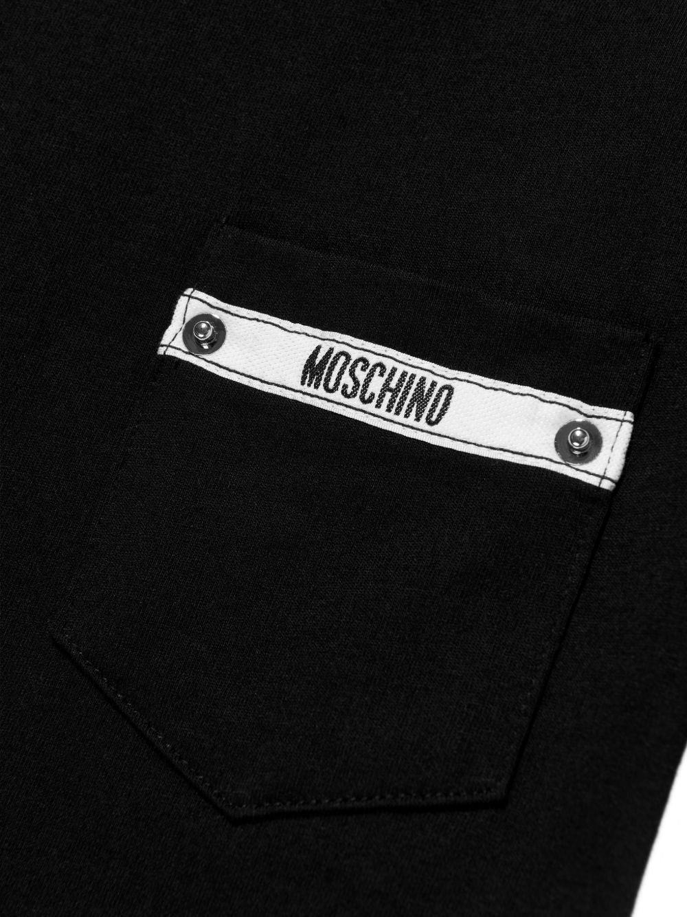 T-shirt in cotone con taschino HUM05MLAA01 60100 MOSCHINO KIDS