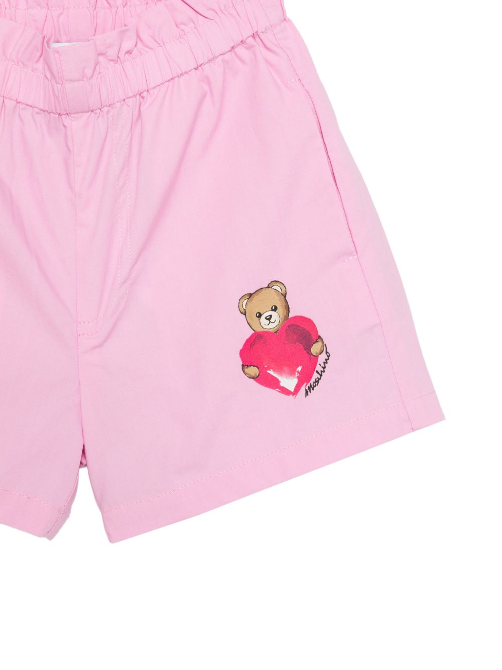 Shorts rosa con orsacchiotto MDQ00FLLA10 51473 MOSCHINO KIDS