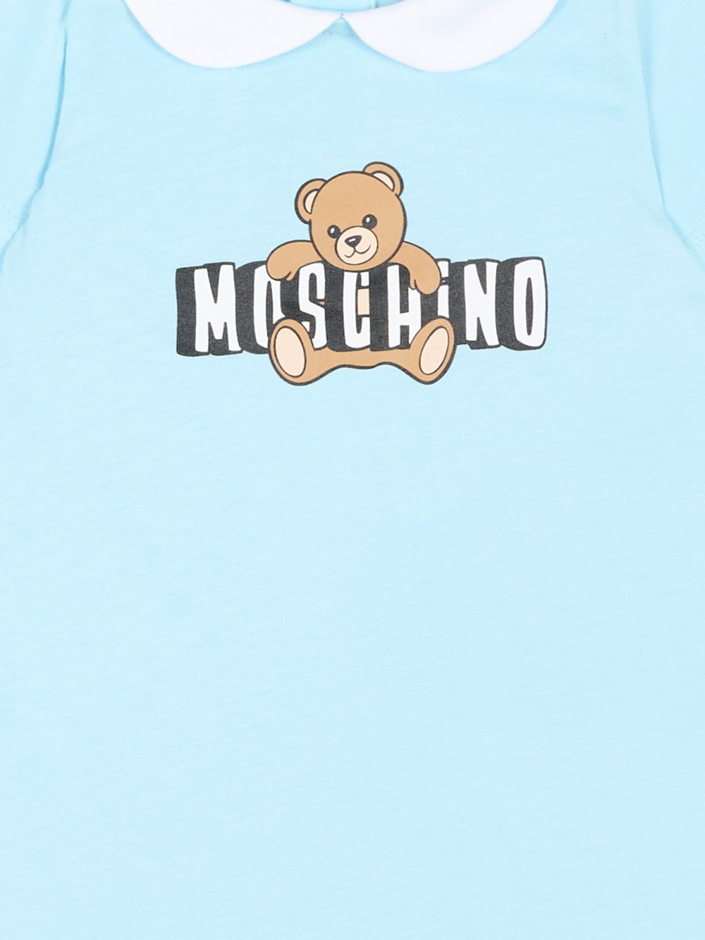Tutina con colletto e stampa orsetto MNY03YLAA03 40304 MOSCHINO KIDS