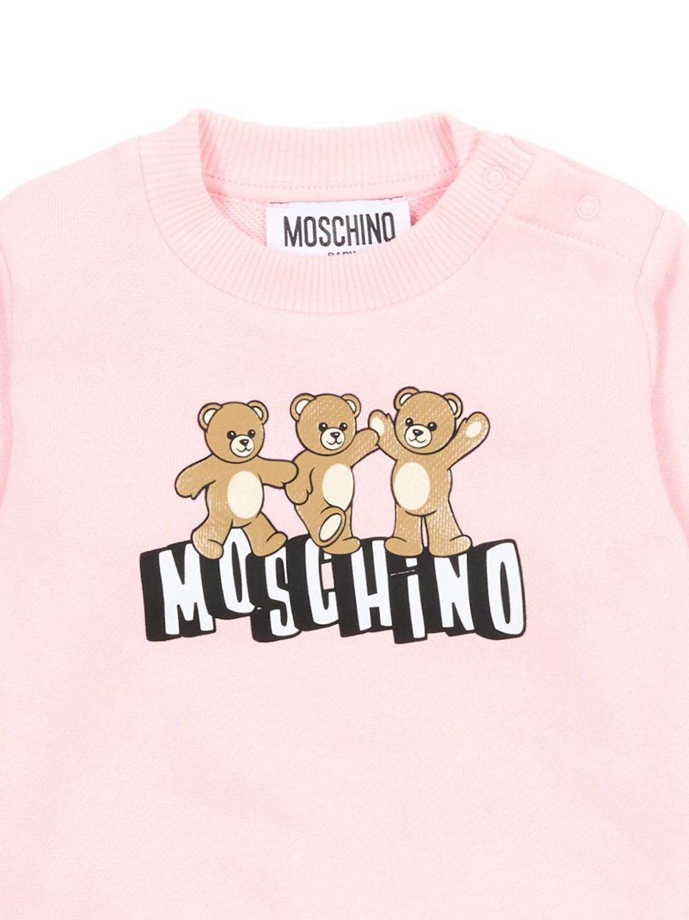 Felpa in cotone con chiusura a bottoni automatici MTF060LCA89 50209 MOSCHINO KIDS