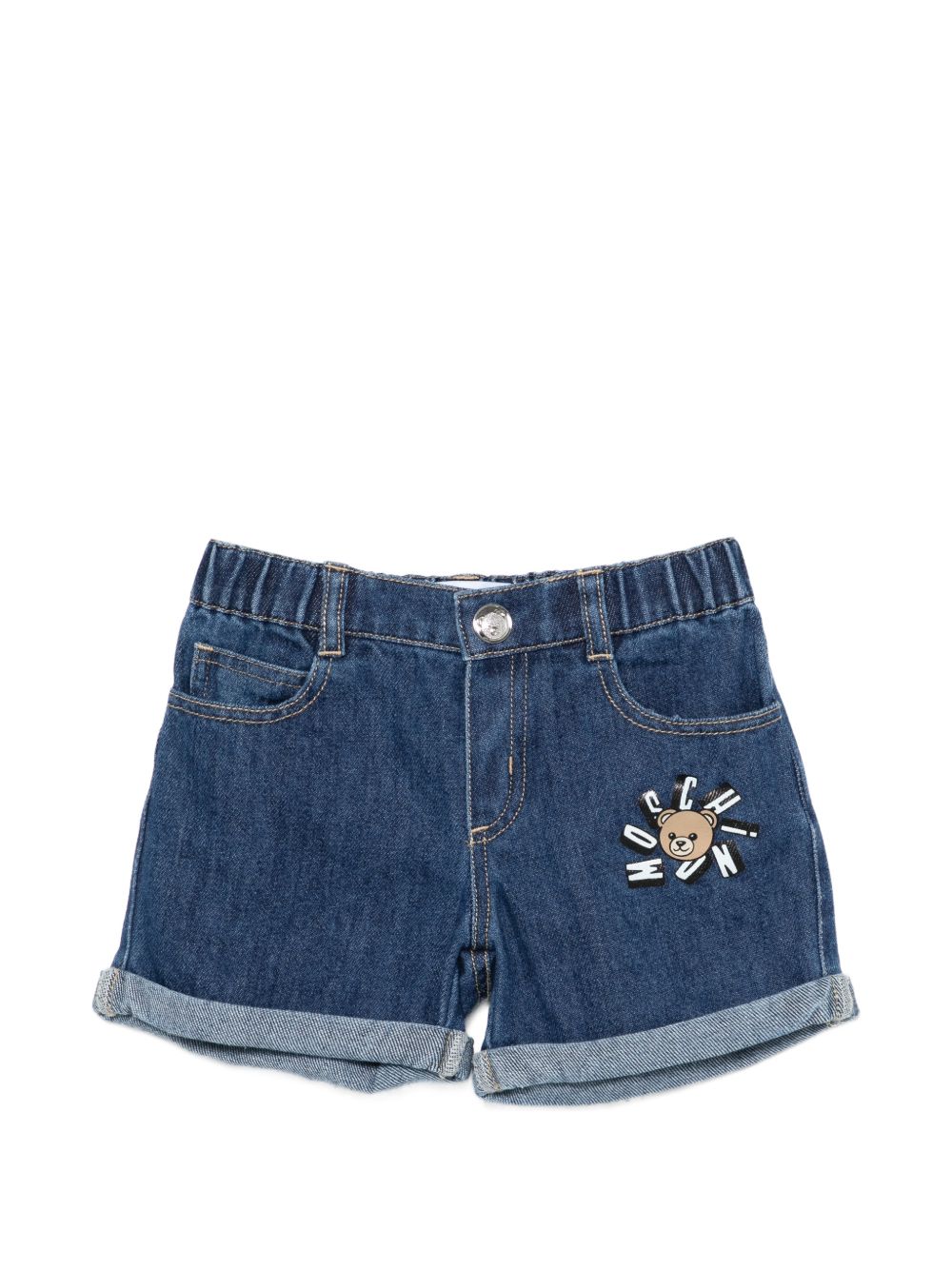 Shorts in denim con risvolto MUQ01TL0E34 41104 MOSCHINO KIDS