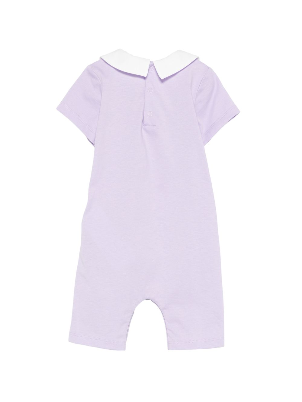 Tutina in cotone con colletto lavanda MUT04OLAA01 51683 MOSCHINO KIDS