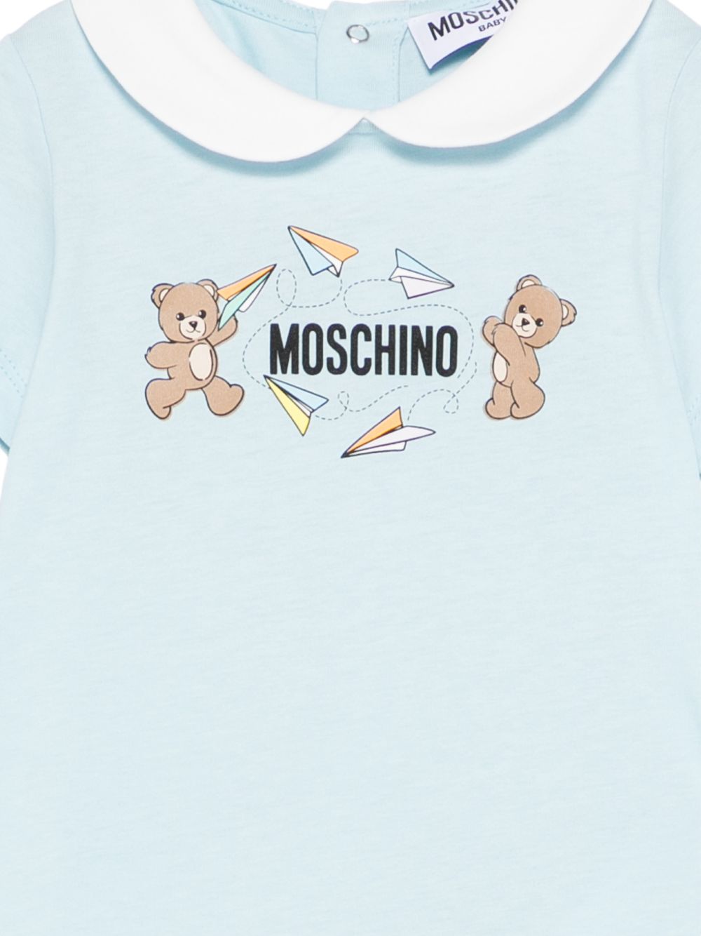 Tutina in cotone con colletto MUT04OLAA01# 40304 MOSCHINO KIDS
