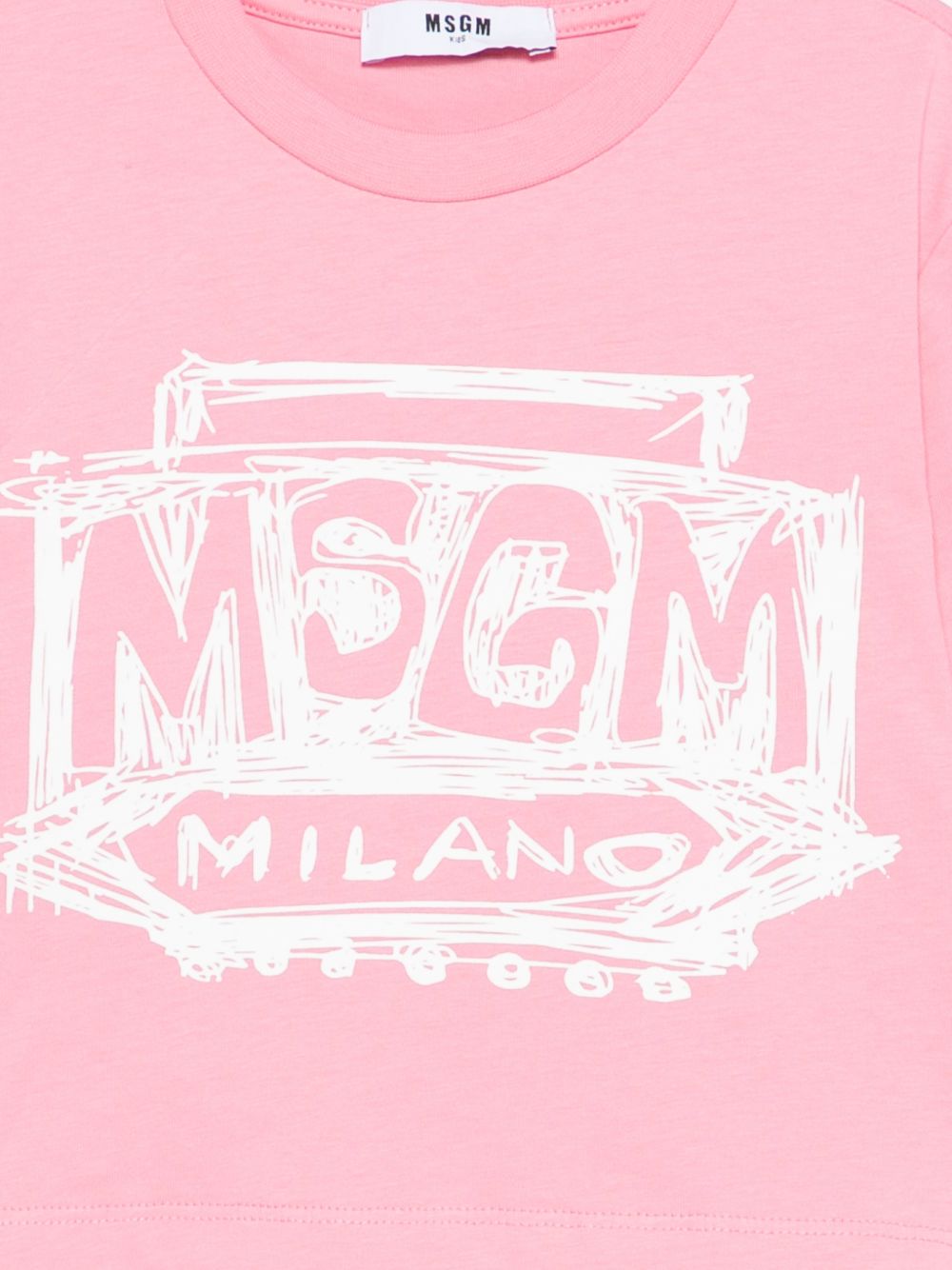 T-shirt in cotone con logo S6MSJGTH128 MS070 MSGM KIDS