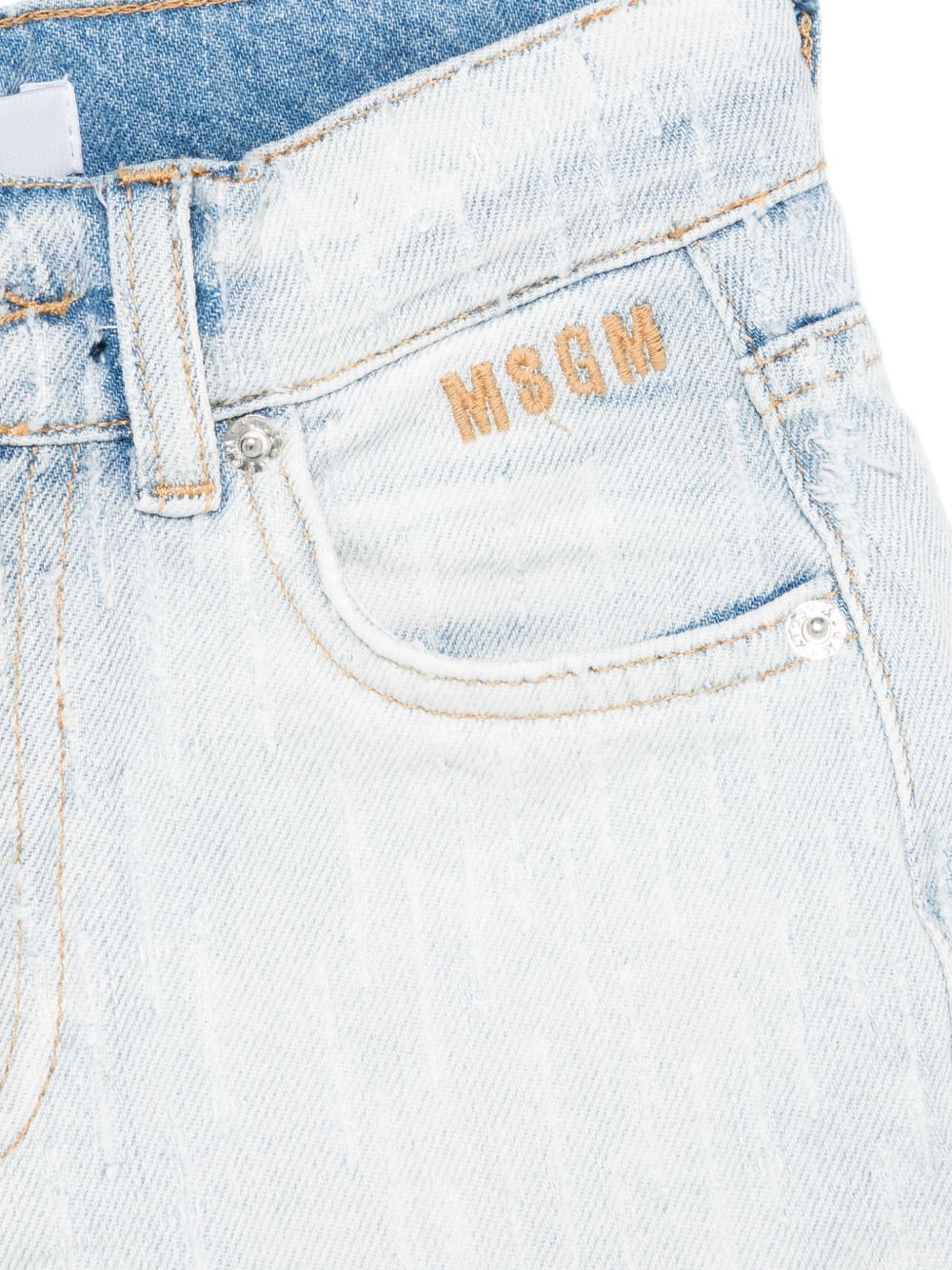 Shorts in denim delavé S6MSJUBE045 126 MSGM KIDS