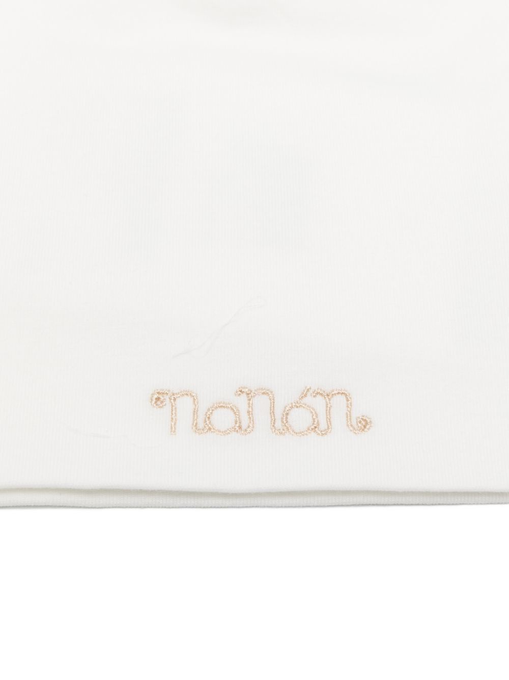 Berretto in cotone con ricamo logo E26016 BIANCO NANAN KIDS