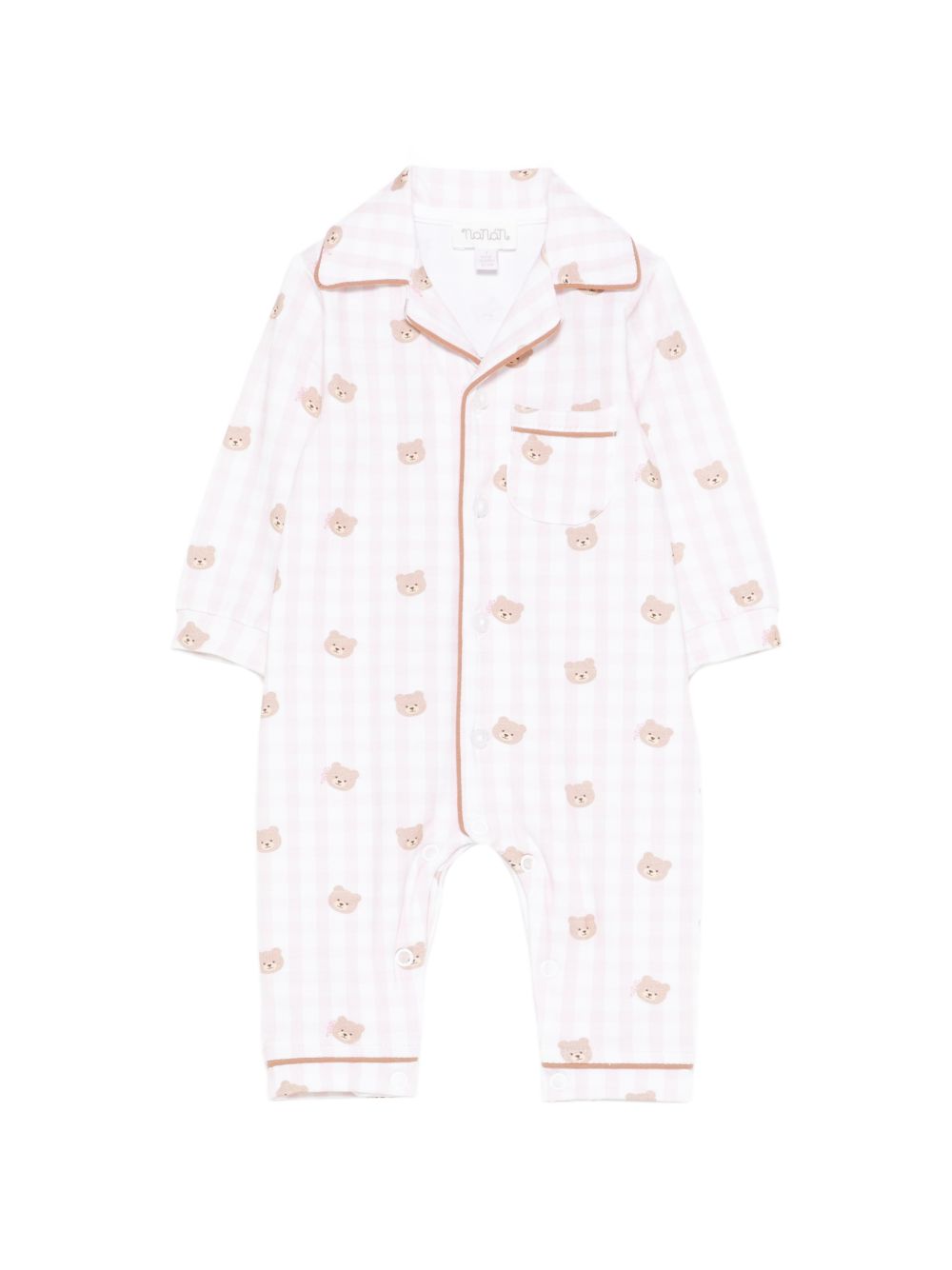 Tutina in cotone a quadri vichy con colletto E26018 ROSA NANAN KIDS