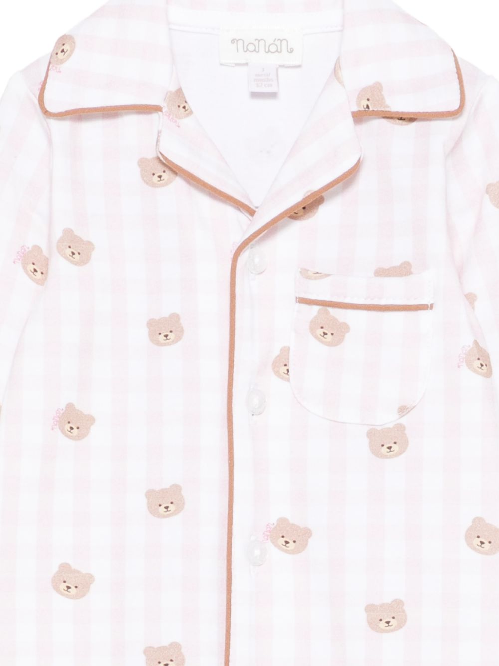 Tutina in cotone a quadri vichy con colletto E26018 ROSA NANAN KIDS