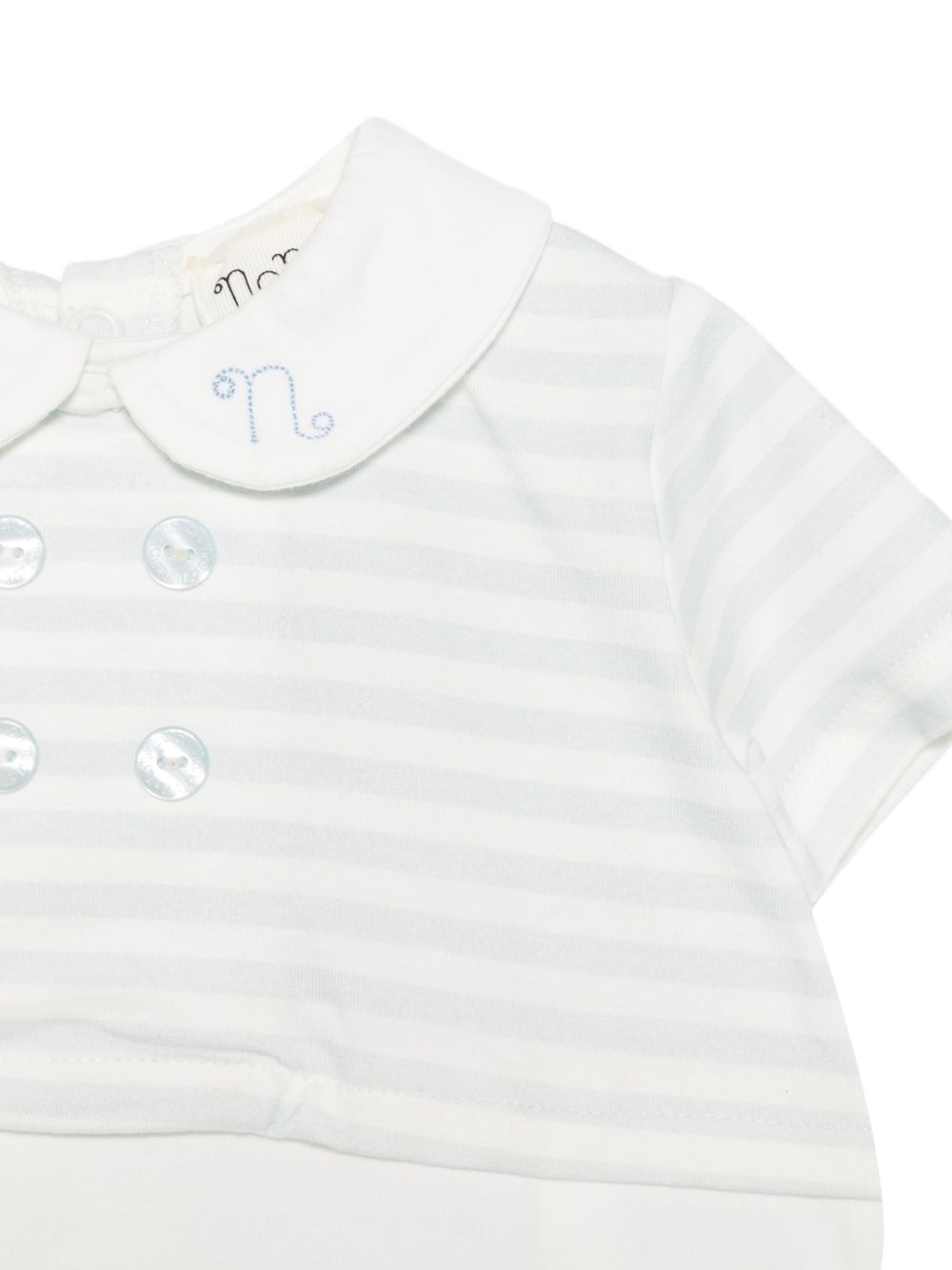 Tutina in cotone a righe con colletto E26103 AZZURRO NANAN KIDS