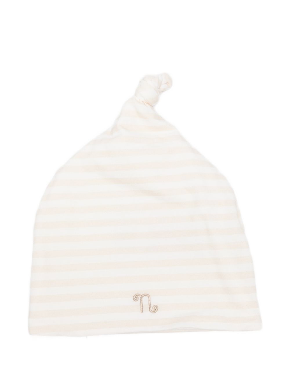Cappello a righe in cotone con nodo E26105 BEIGE NANAN KIDS