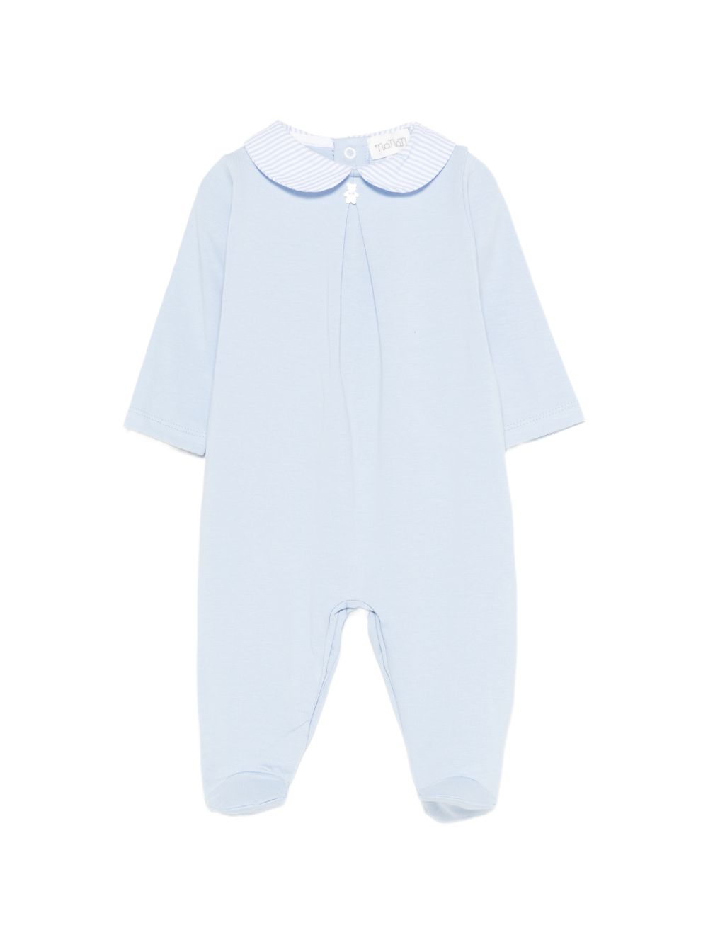 Tutina in cotone con colletto a righe E26126 AZZURRO NANAN KIDS