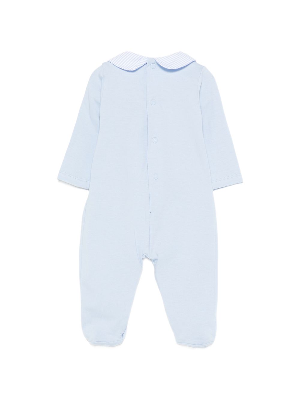 Tutina in cotone con colletto a righe E26126 AZZURRO NANAN KIDS