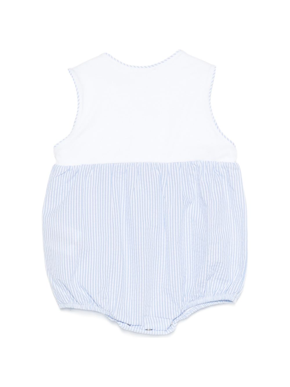 Tutina in cotone a righe con bottoni E26129 BIANCO NANAN KIDS