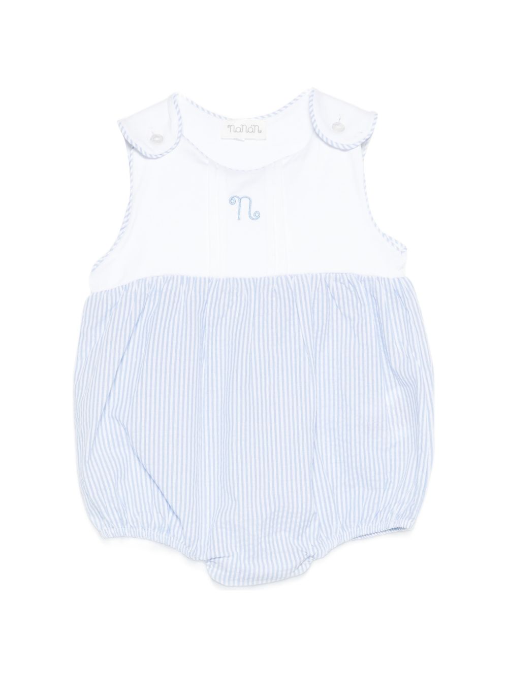 Tutina in cotone a righe con bottoni E26129 BIANCO NANAN KIDS