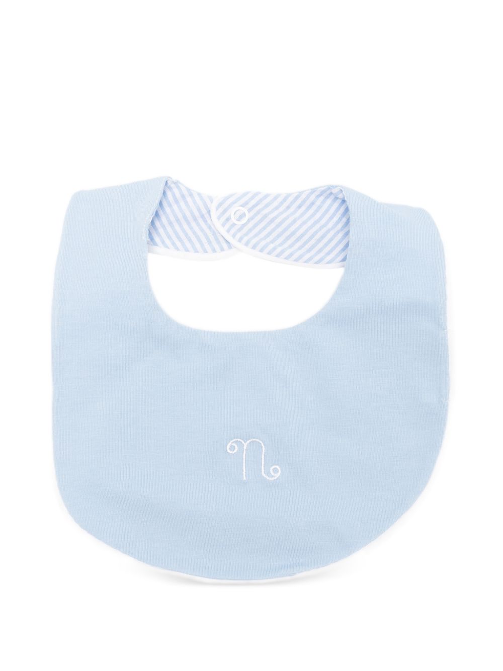 Bavaglino in cotone con fodera rigata E26130 AZZURRO NANAN KIDS