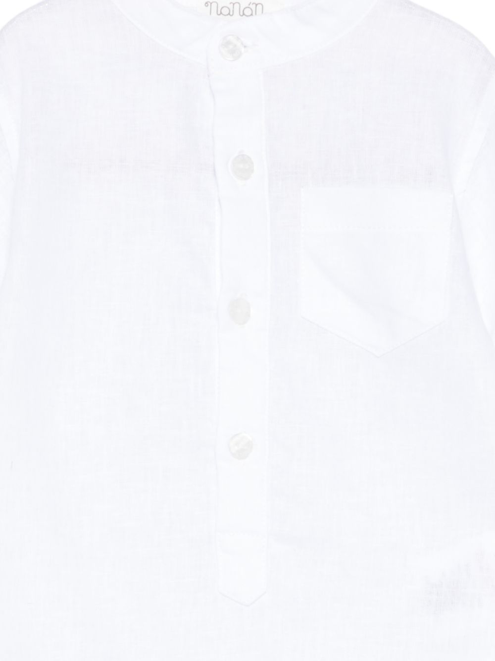 Body in lino e cotone colletto coreano E26172 BIANCO NANAN KIDS