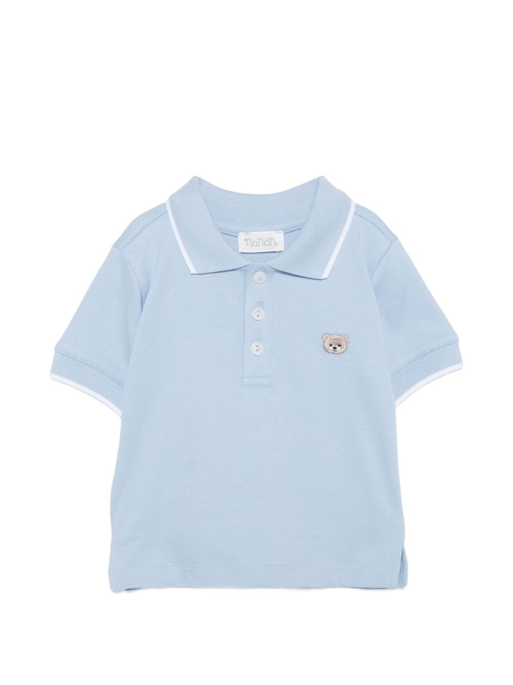 Polo in cotone con colletto a contrasto E26175 AZZURRO NANAN KIDS