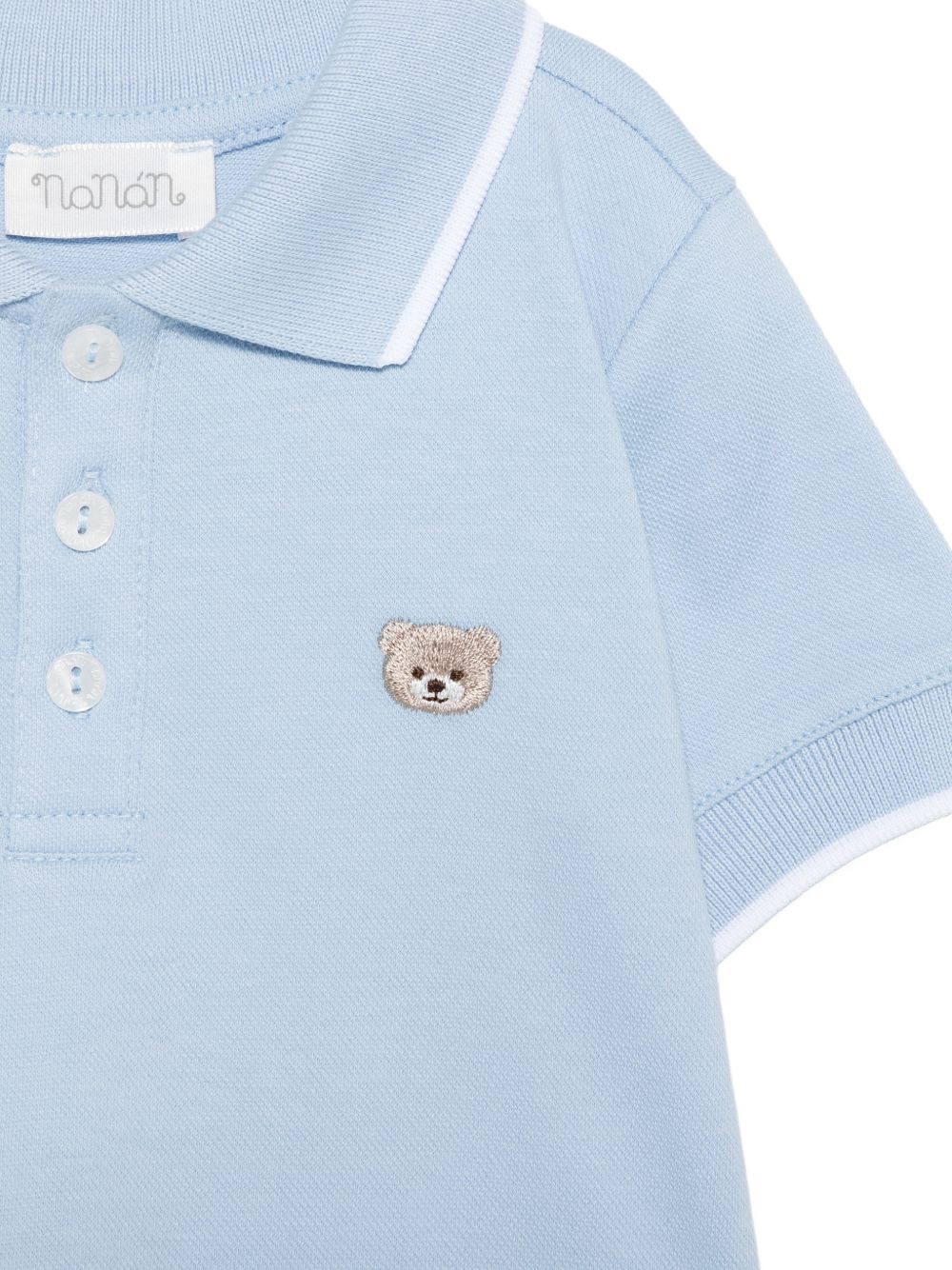Polo in cotone con colletto a contrasto E26175 AZZURRO NANAN KIDS