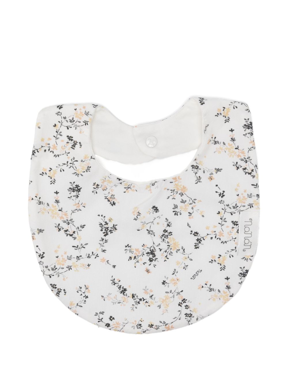 Bavaglino in cotone con stampa floreale E26414 OFFWHITE NANAN KIDS