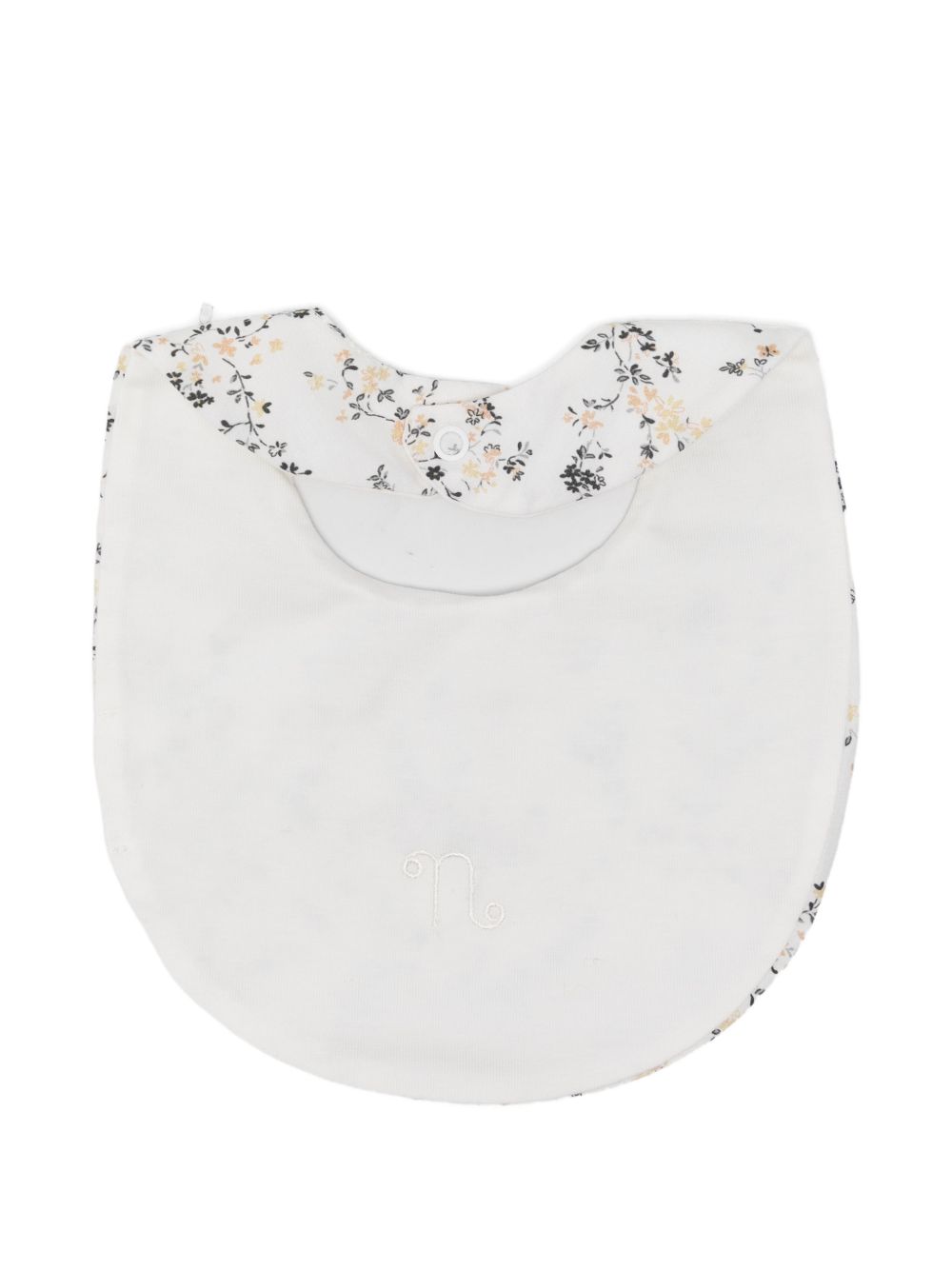 Bavaglino in cotone con stampa floreale E26414 OFFWHITE NANAN KIDS