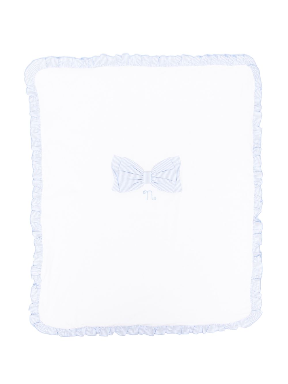 Coperta in cotone con bordi arricciati E26476 AZZURRO NANAN KIDS