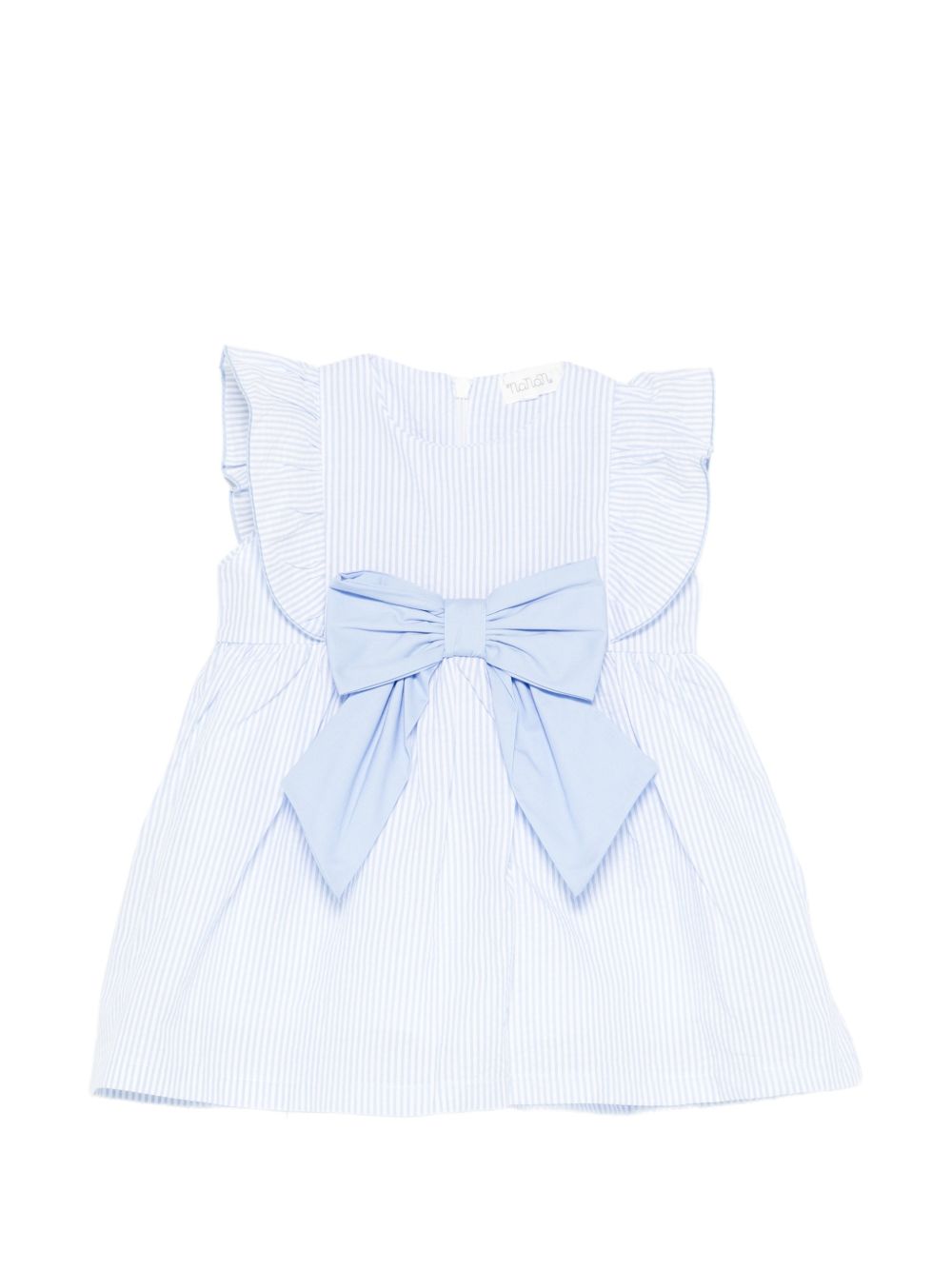 Abito in cotone con fiocco E26485 AZZURRO NANAN KIDS