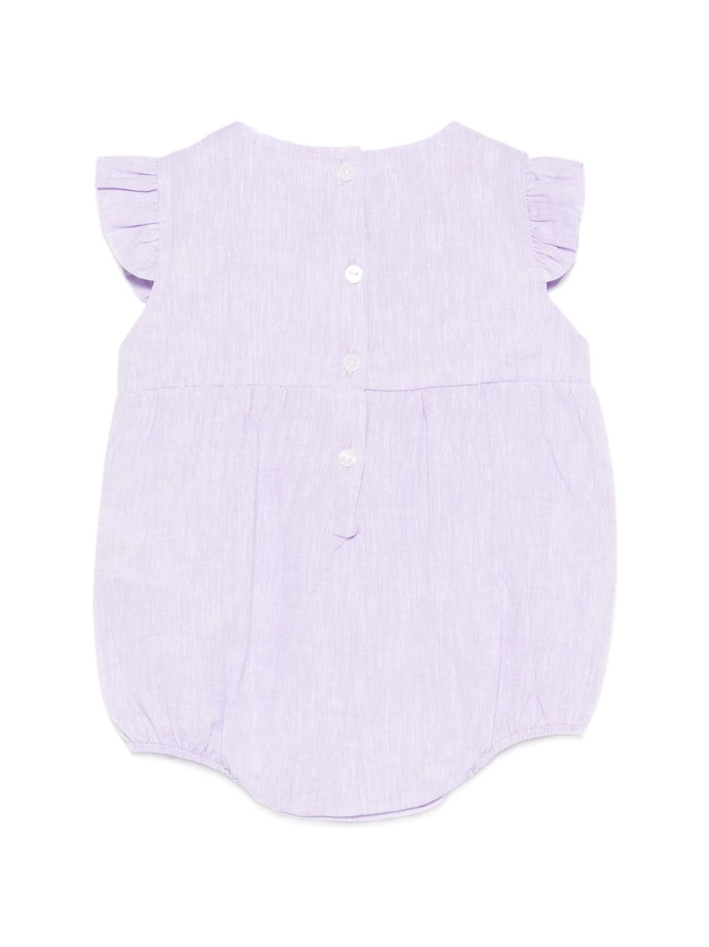 Pagliaccetto in lino lavanda con rouches E26507 LILLA NANAN KIDS
