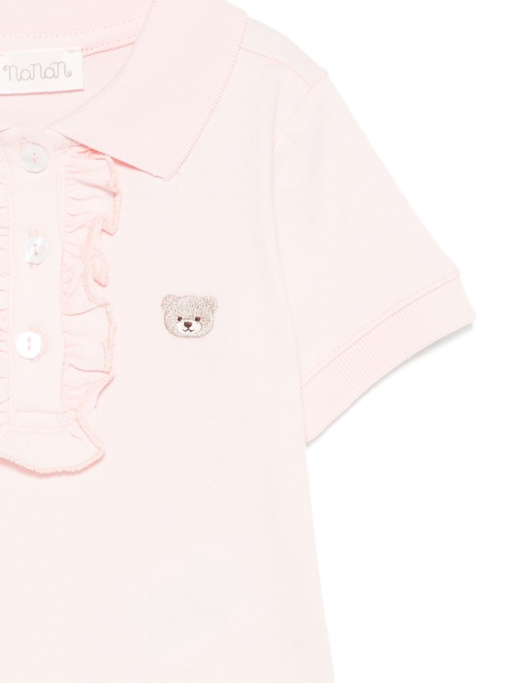 Polo in cotone con rouches E26509 ROSA NANAN KIDS