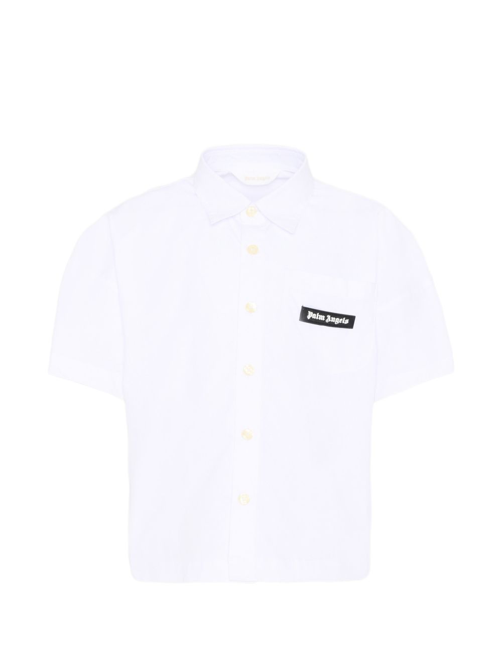 Camicia in cotone a maniche corte PBGG003S26FAB001 002 PALM ANGELS KIDS