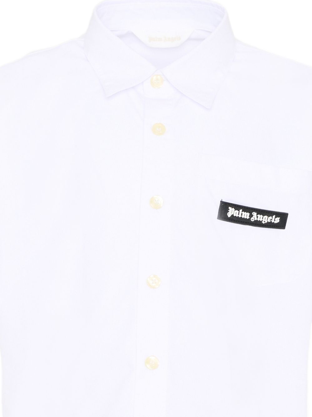 Camicia in cotone a maniche corte PBGG003S26FAB001 002 PALM ANGELS KIDS