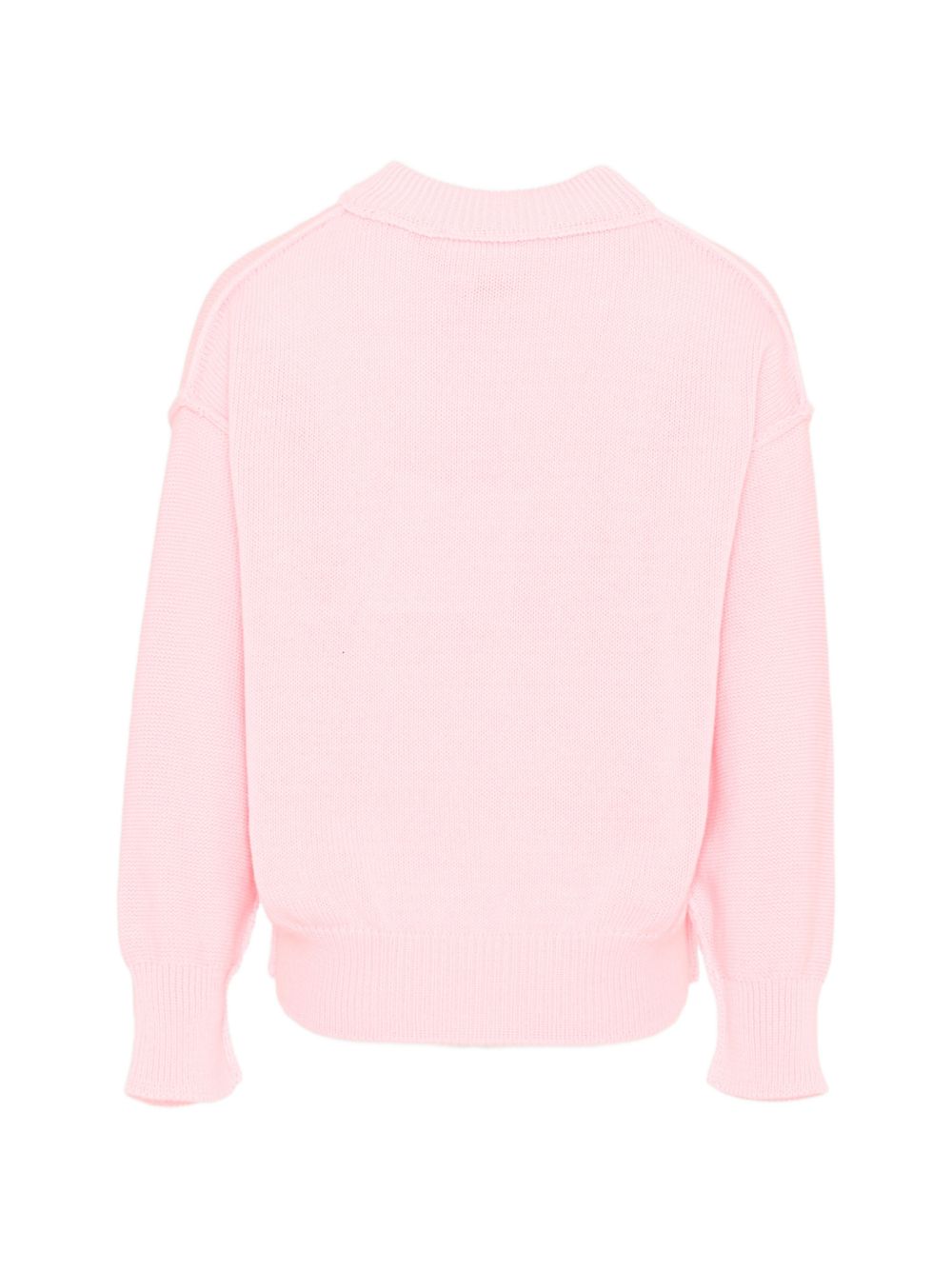 Pullover girocollo in cotone con ricamo logo PGHE002S26KNI002 042 PALM ANGELS KIDS