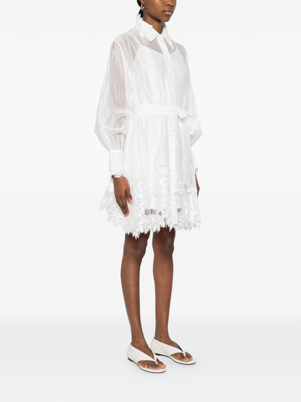 Abito camicia in viscosa con pizzo P26A123 100 PAPERLACE
