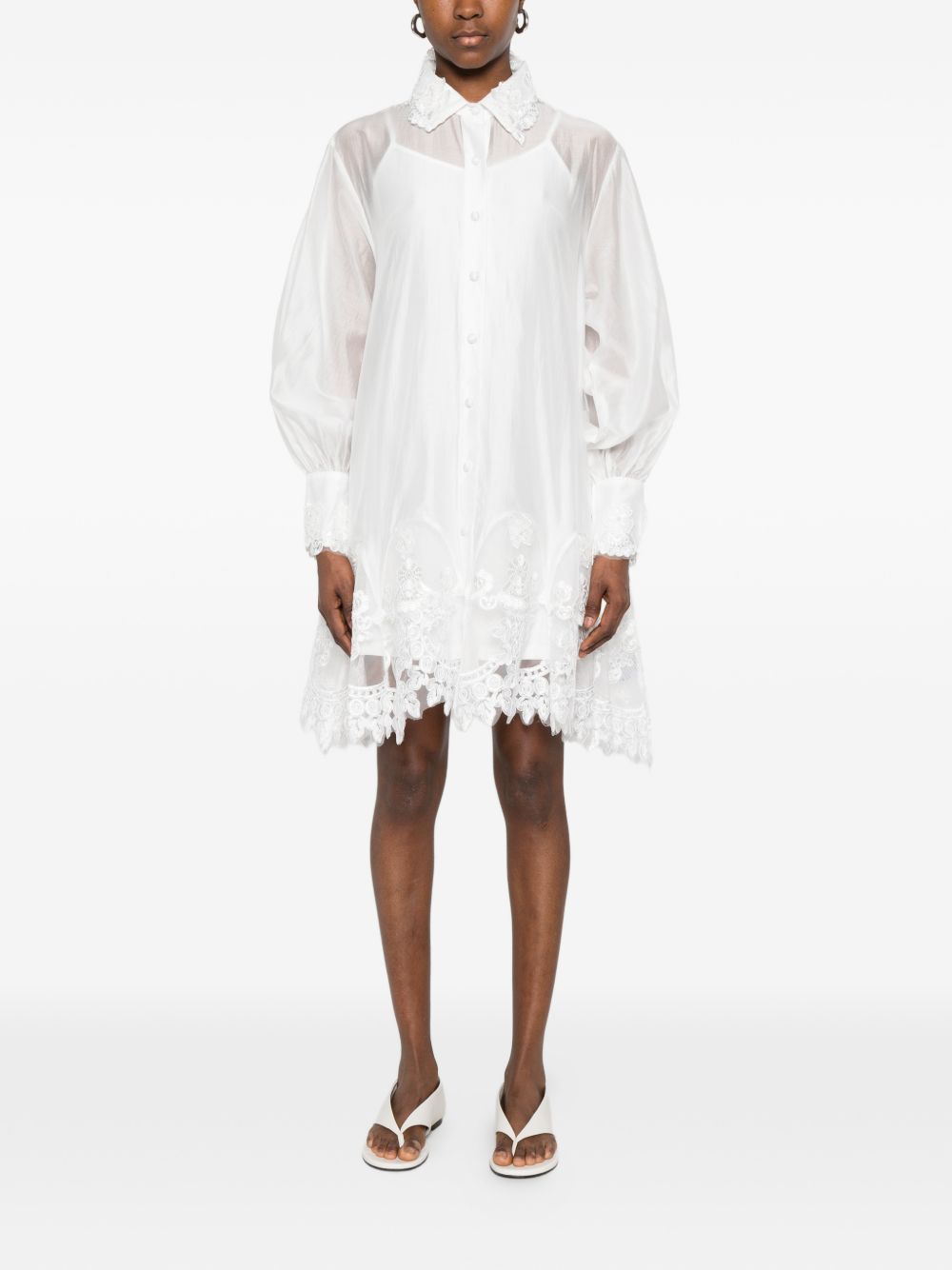 Abito camicia in viscosa con pizzo P26A123 100 PAPERLACE