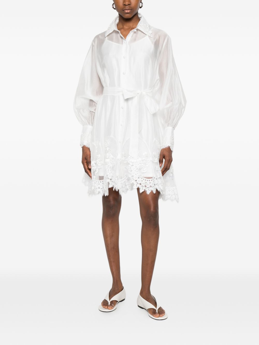 Abito camicia in viscosa con pizzo P26A123 100 PAPERLACE