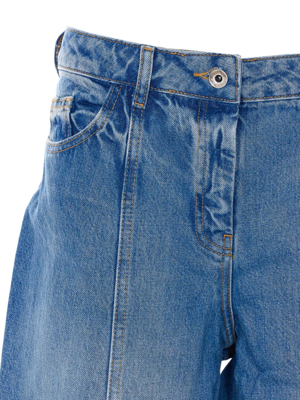 Jeans a gamba larga in cotone 8P0773D1WZB CB02 PATRIZIA PEPE