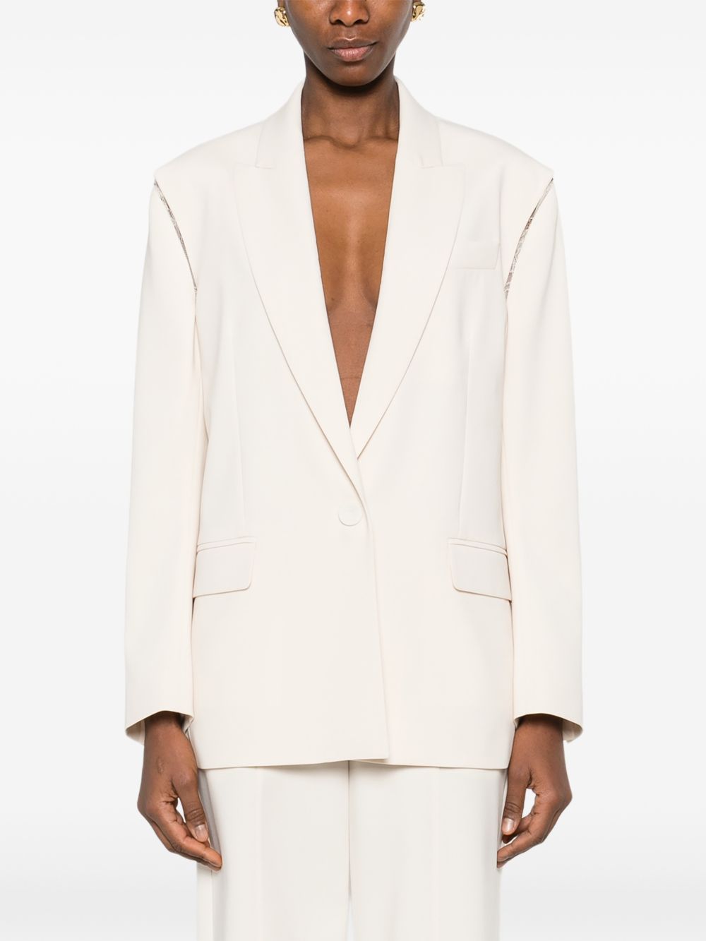 Blazer avorio con inserti in pizzo 8S0566A6F5 W409 PATRIZIA PEPE