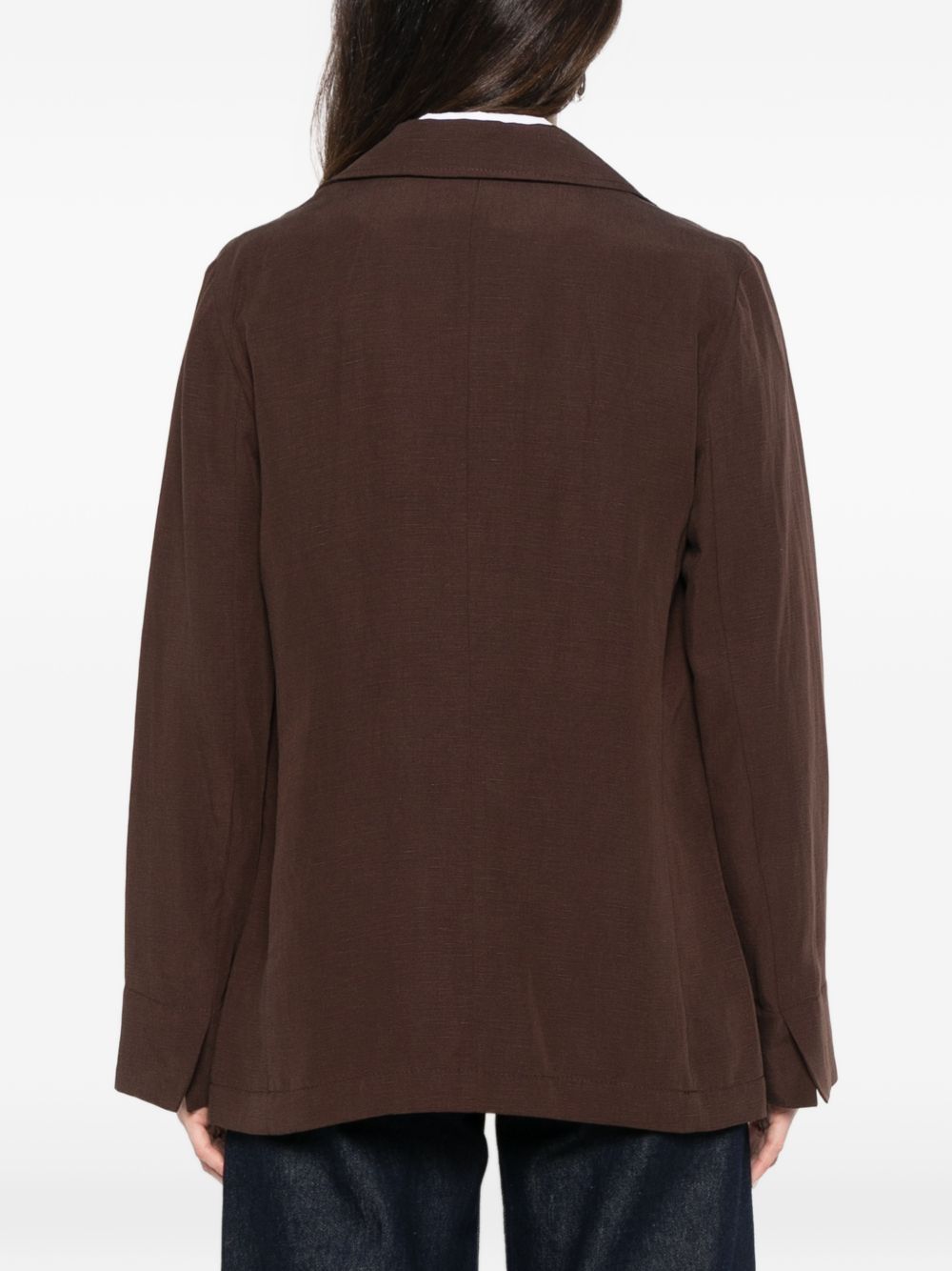 Blazer in lyocell e lino con revers a dente 2611041183200 003 PENNY BLACK