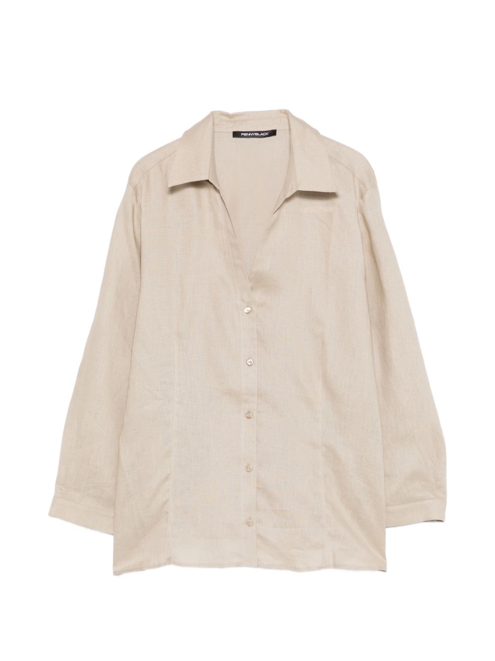 Camicia in lino scollo a V 2611111273200 002 PENNY BLACK