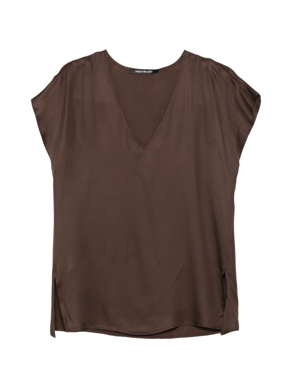 Blusa in viscosa con spacchi laterali 2611161053200 003 PENNY BLACK