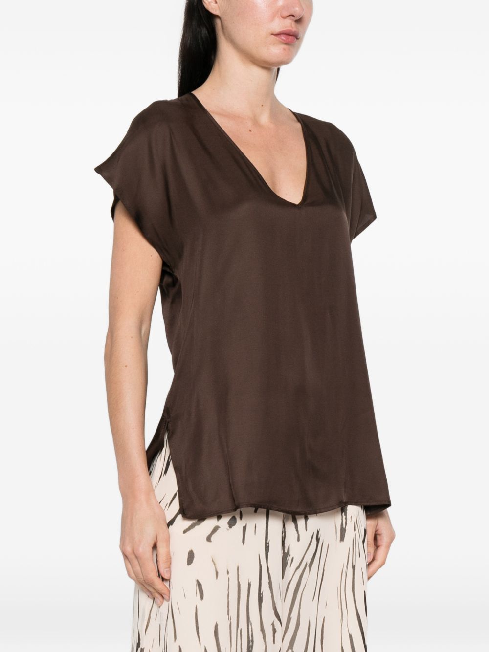 Blusa in viscosa con spacchi laterali 2611161053200 003 PENNY BLACK