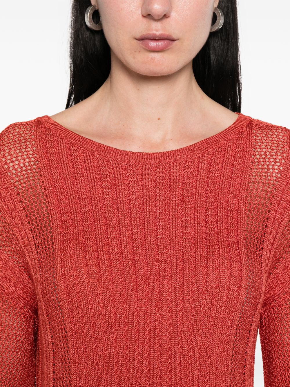 Pullover in viscosa a trama aperta 2611361253200 003 PENNY BLACK