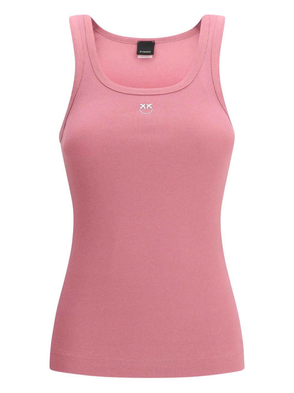 Canotta in cotone costine rosa 100807A338 Q48 PINKO