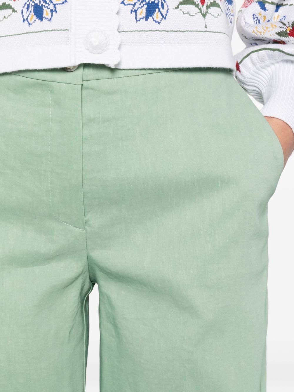 Pantaloni palazzo in lino 104929A34I T80 PINKO