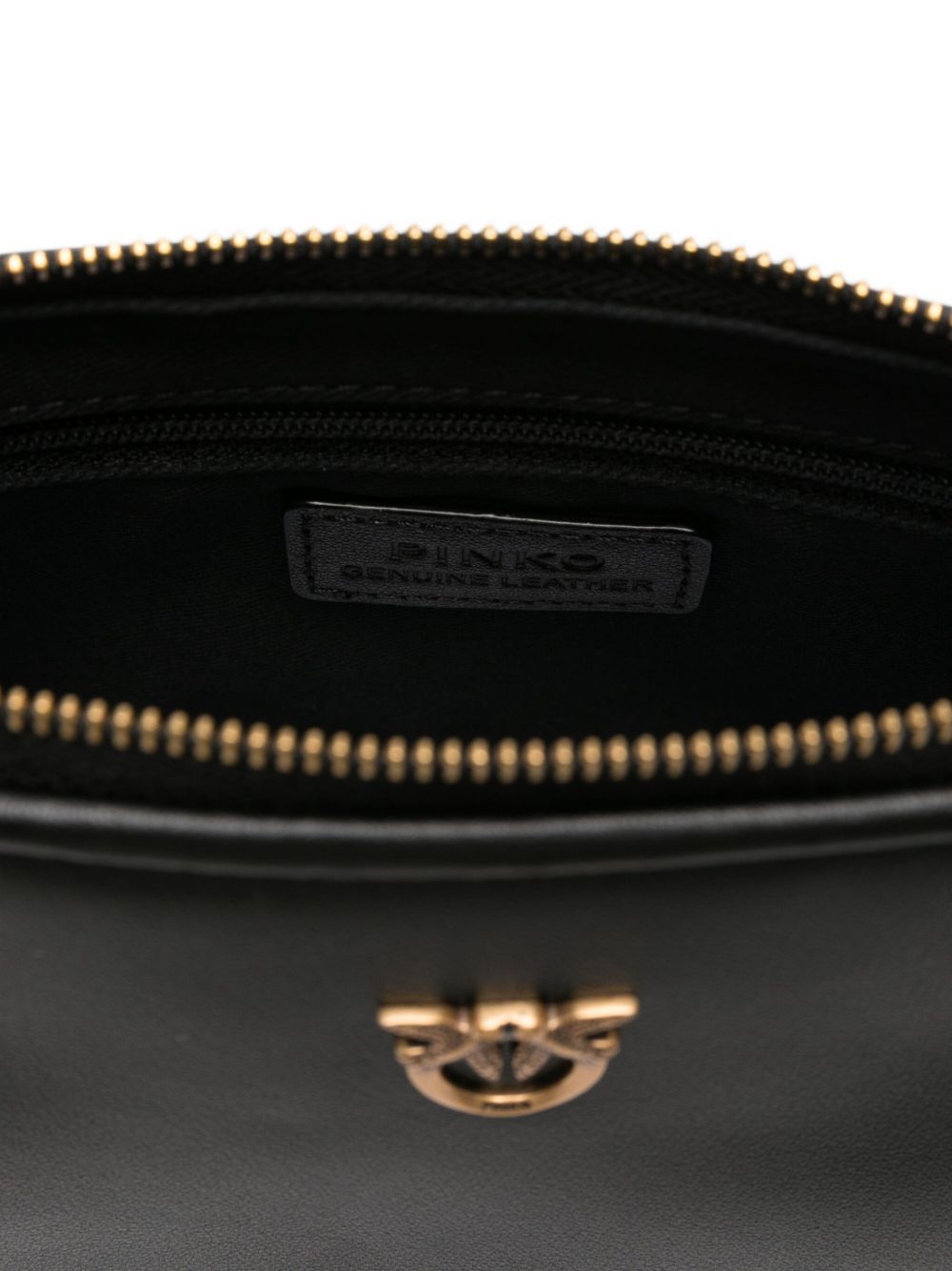 Borsa a spalla donna nera in pelle half moon horizontal 105069A0QO Z99Q PINKO