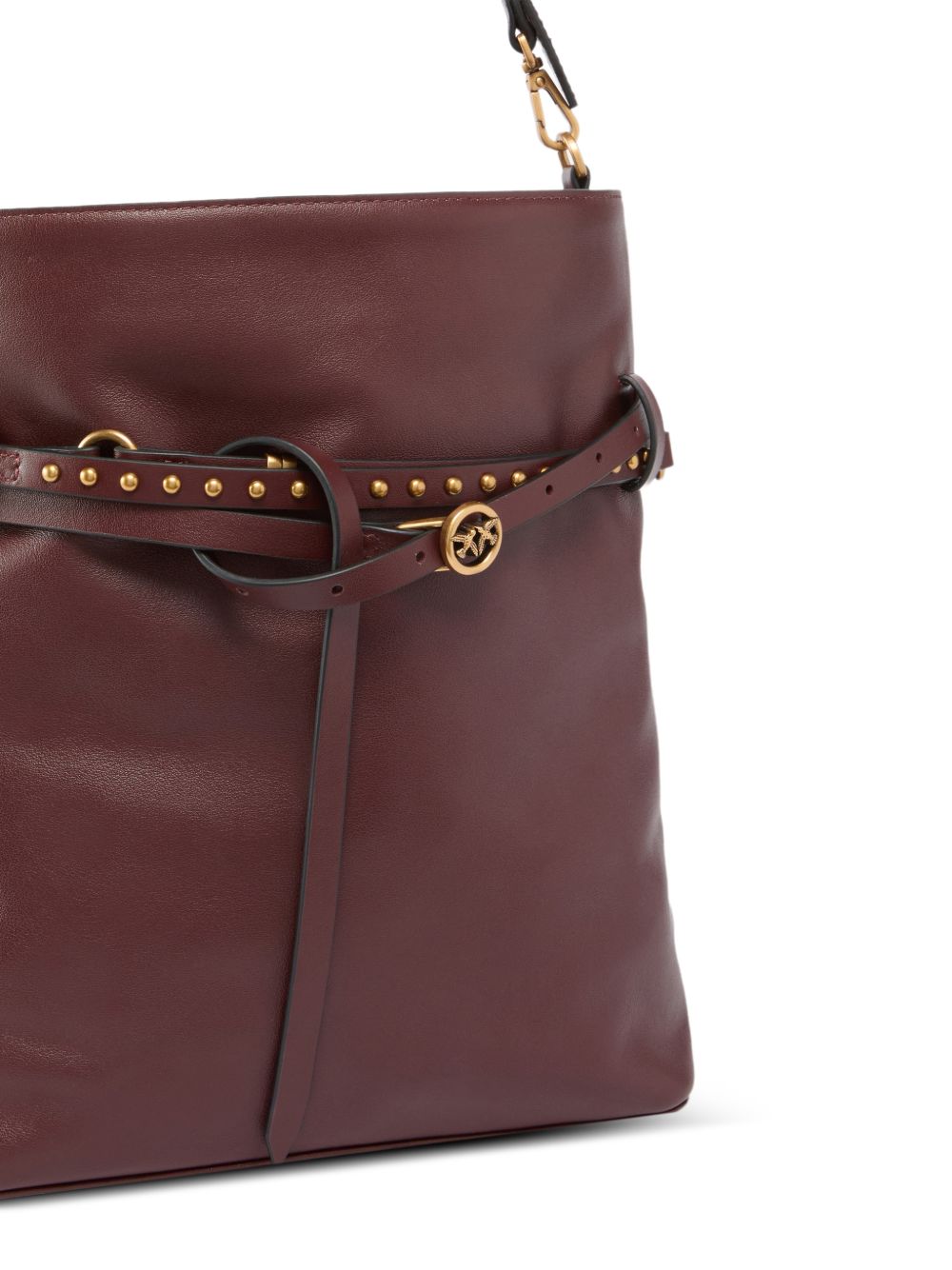 Zaino in pelle bordeaux con borchie 106339A0QO R49Q PINKO
